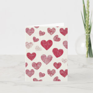 Pink and Red Hearts Valentine's Greeting Holiday Card