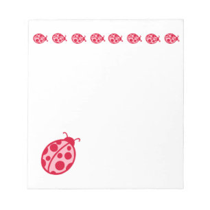 Pink and Red Ladybug Notepad