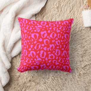 Pink And Red Leopard Print Pattern Cushion