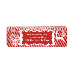 Pink and Red Lights Holiday Address Labels
