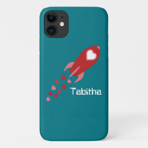 Pink and Red Love Space Ship iPhone 11 Case
