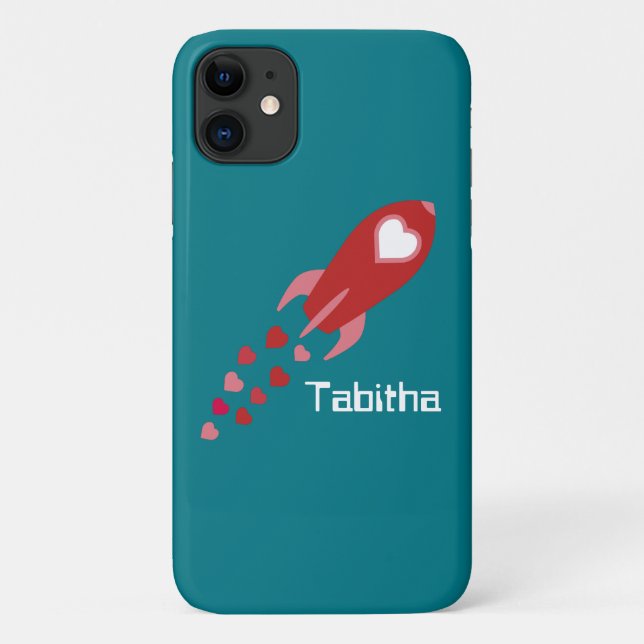 Pink and Red Love Space Ship Case-Mate iPhone Case (Back)