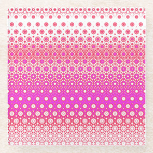 Pink and Red Mosaic Glass Coaster