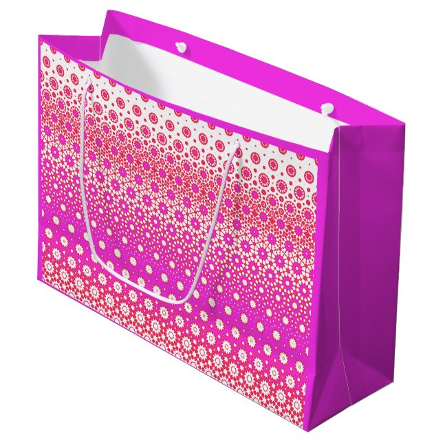 Pink and Red Mosaic Large Gift Bag (Front Angled)