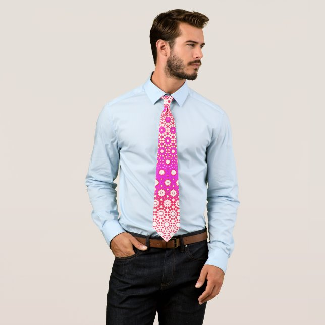 Pink and Red Mosaic Tie (In Situ)