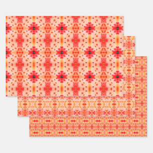 Pink and Red Orange Wrapping Paper Sheet