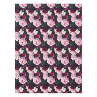 Pink and Red Painted Roses Tablecloth