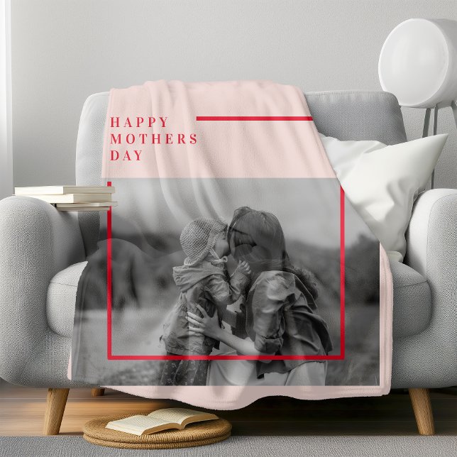  Pink and Red Photo Mother's Day Gift Sherpa Blanket (Creator Uploaded)