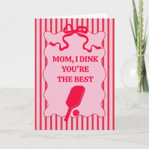 Pink and Red Pickleball Mother's Day Card