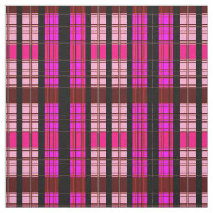 Pink and Red Plaid Pattern Fabric