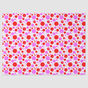 Pink and Red Retro Circles and Polka Dots Tissue Paper