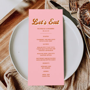 Pink and Red Retro Groovy Wedding  Menu