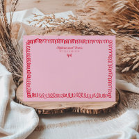 Pink and Red Retro Hand Drawn Couple Stationery