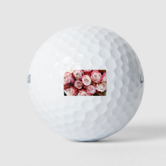 Pink And Red Roses Bouquet Golf Balls