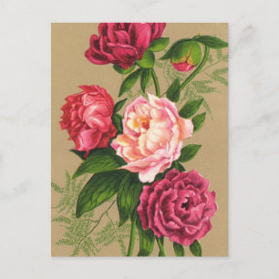 Pink And Red Roses Painting Postcard
