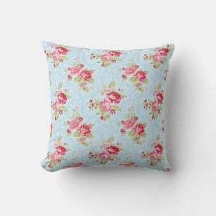 Pink and Red Roses Pattern Elegant Vintage Country Cushion