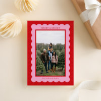 Pink and Red Simple Scallop Photo Frame
