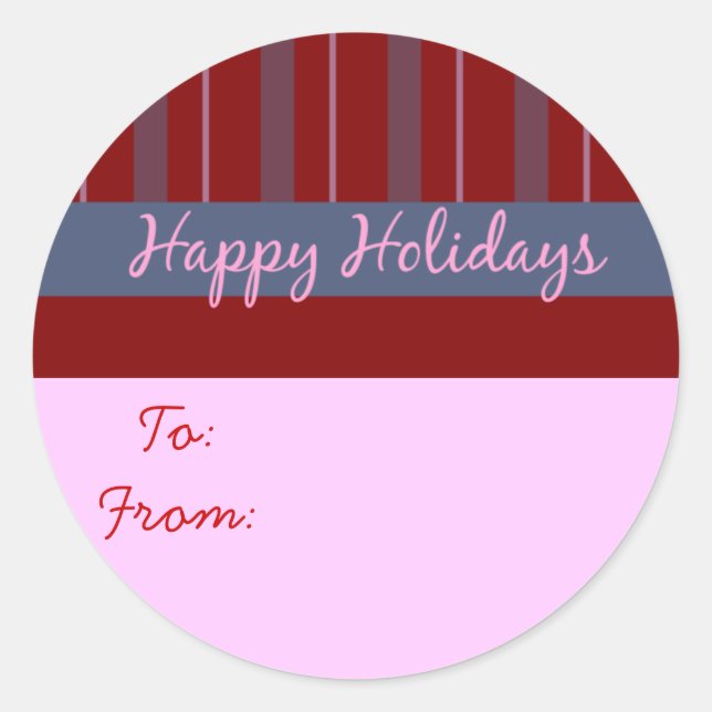 Pink and Red Stripe Gift Tags (Front)