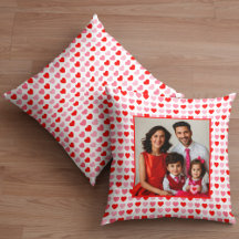 Pink and Red Valentine Heart Pattern Custom Photo