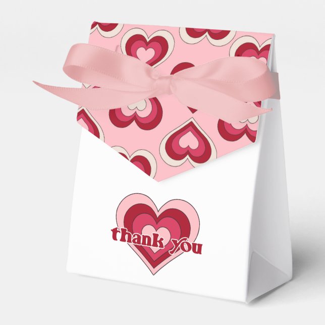 Pink and Red Valentine's Day Baby Shower Favour Bo Box (Front Side)