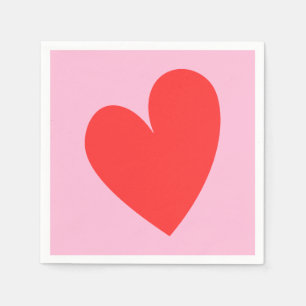 Pink and Red Valentine's Day Heart  Napkin