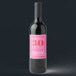 Pink and Red Wavy Border 30th Birthday Party Wine Label<br><div class="desc">Make your 30th birthday celebration extra special with these vibrant pink and red wavy border wine labels! Perfect for a "dirty thirty" party, these wine labels add a fun and stylish touch to your event. Simply peel and stick these labels onto your favourite wine bottles for a personalised and unique...</div>