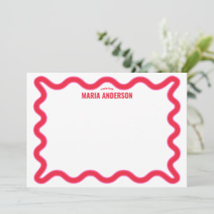 Pink and Red Wavy Personalised Card