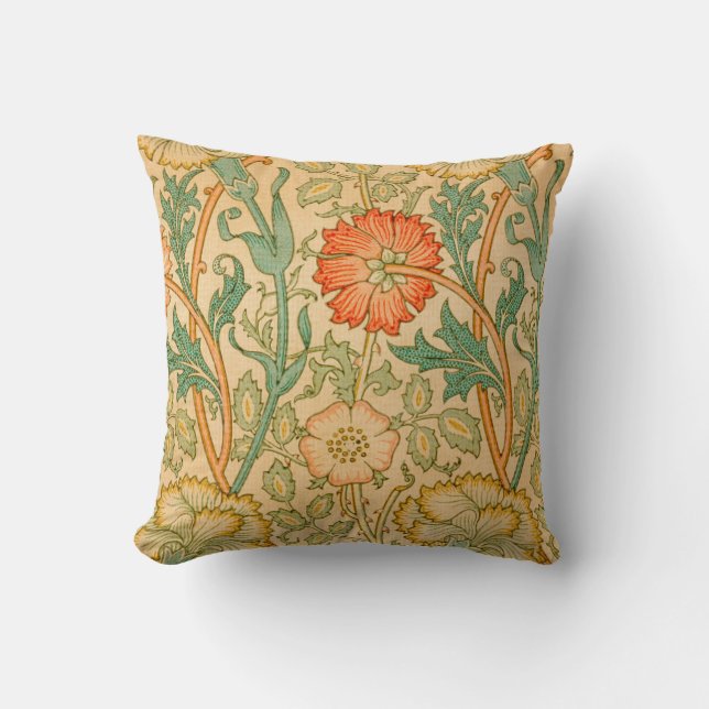 Pink and Rose by William Morris Cushion (Front)