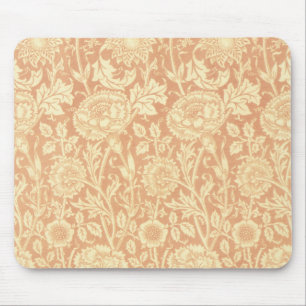 Pink and Rose by William Morris, Vintage Flowers Mouse Pad