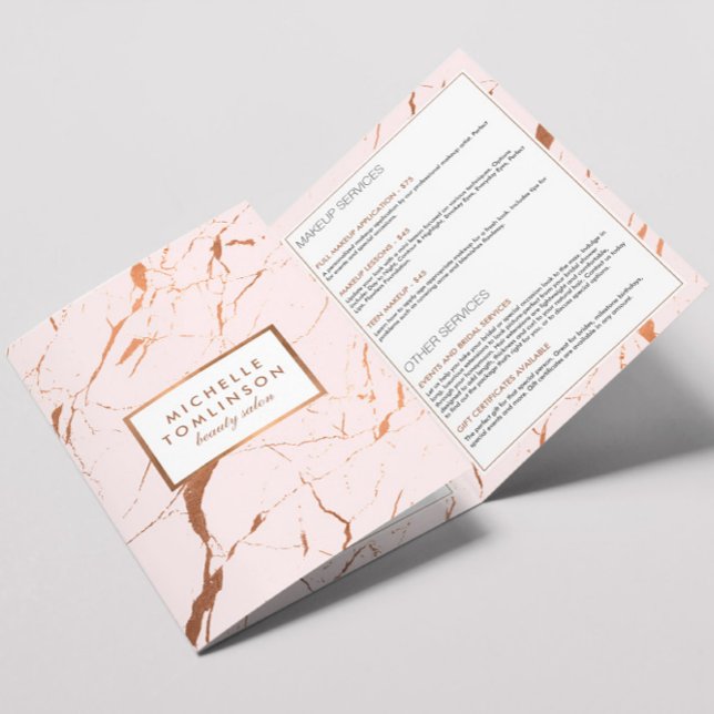 Pink and Rose Gold Marble Salon Brochure (Creator Uploaded)