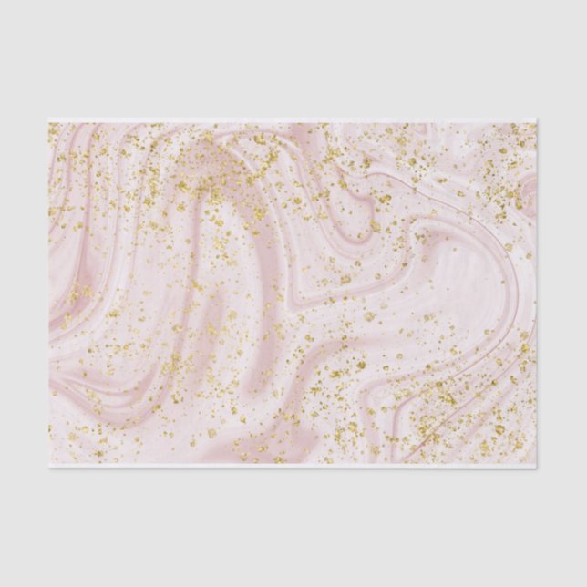 Pink and Rose Gold Marble Tissue Paper (Front)