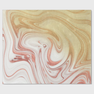 Pink and Rose Gold Marble Wrapping Paper