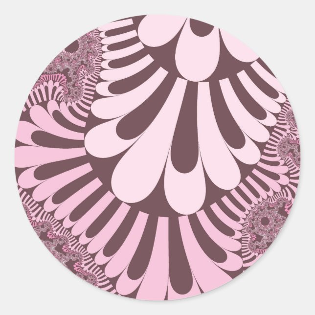 Pink and Rose Loop Classic Round Sticker (Front)