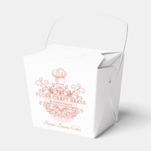 Pink And Rose Ornate Baker's Logo Favour Box