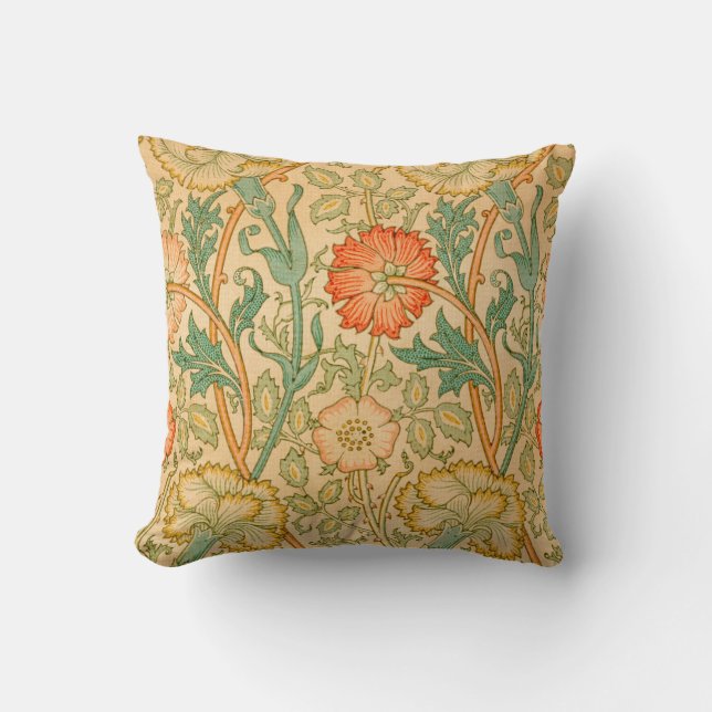 Pink and Rose Pattern (by William Morris) Cushion (Front)