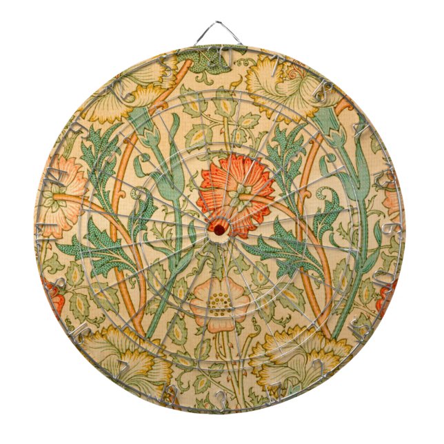Pink and Rose Pattern (by William Morris) Dartboard (Front)
