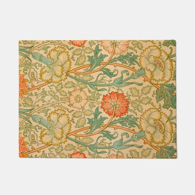 Pink and Rose Pattern (by William Morris) Doormat (Front)