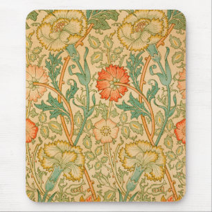 Pink and Rose Pattern (by William Morris) Mouse Pad