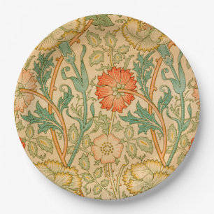 Pink and Rose Pattern (by William Morris) Paper Plate