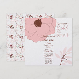 Pink and Rust Folk Art Floral Invitation