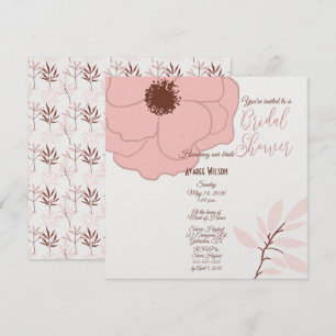 Pink and Rust Folk Art Floral Invitation