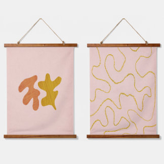 Pink and rust Matisse inspired Hanging Tapestry