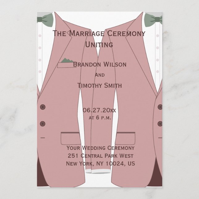 Pink And Sage Gay Wedding Programs (Front)