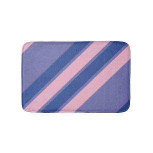 Pink and Shades of Purple Stripes Bath Mat