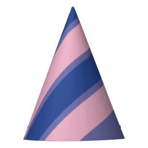 Pink and Shades of Purple Stripes Party Hat