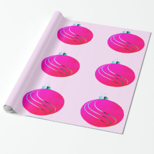 Pink and Silver Bulb Wrapping Paper
