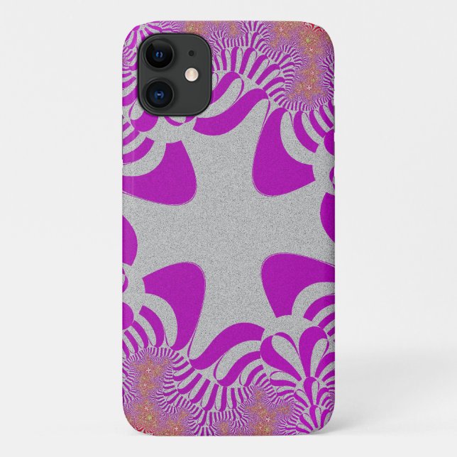 Pink and Silver Cross Case-Mate iPhone Case (Back)