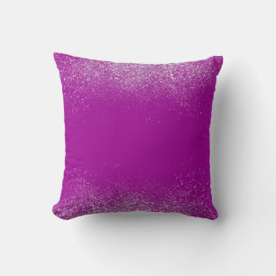 Pink and Silver Dust Throw Pillow