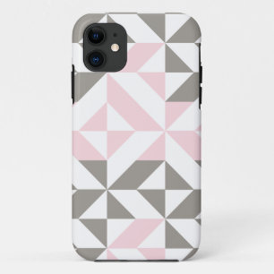 Pink and Silver Geometric ZigZag iPhone 11 Case