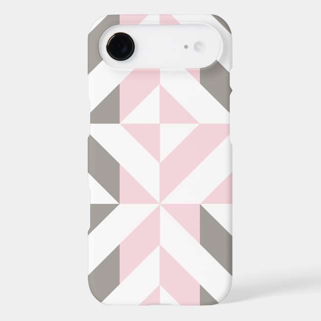 Pink and Silver Geometric ZigZag Case-Mate iPhone Case (Back)
